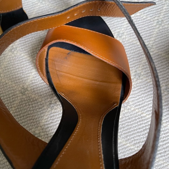 Fendi Leather Cross Ankle Strap Platform Sandals - Picture 12 of 13
